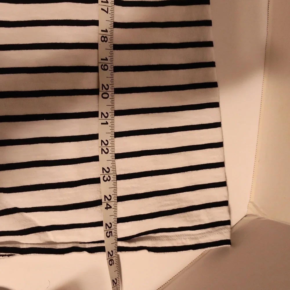 Talbots WOMAN Black White BLACK LACE SHOULDER T SHIRT A line Size X Large - Picture 7 of 7